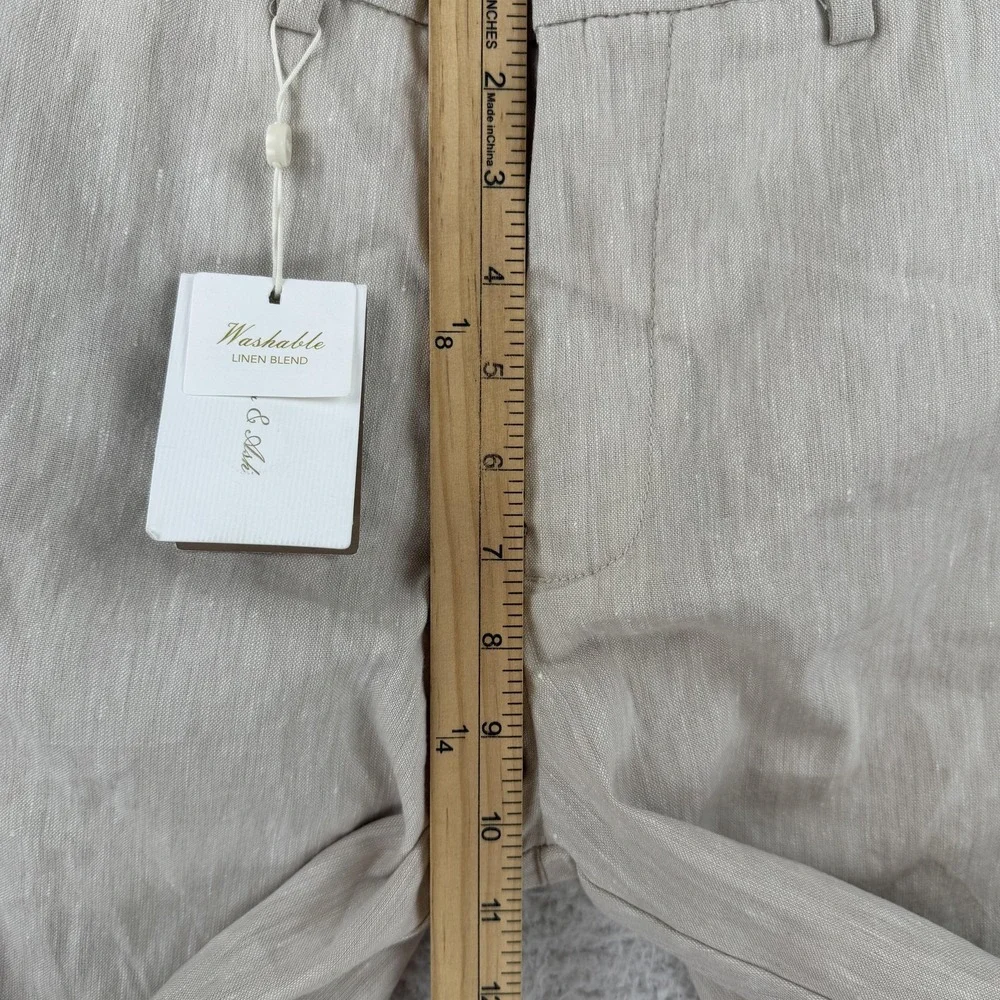 Porter & Ash Chino Pants Mens 29x30 Beige Slim Fit Linen Blend Summer Casual NWT